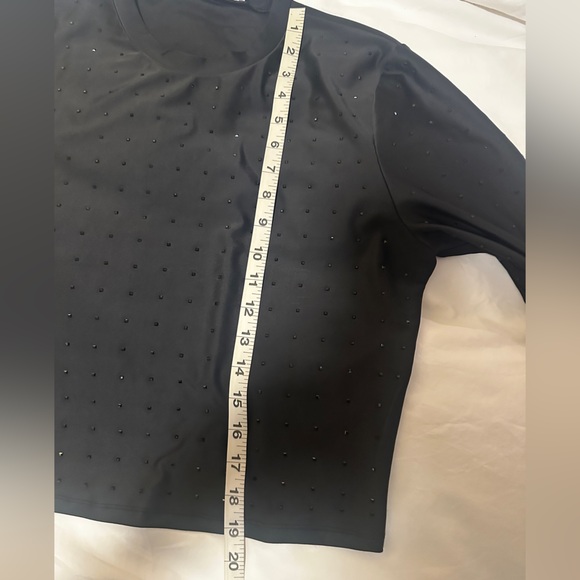 FRAME Black Rhinestone Embellished Long Sleeve Top - Picture 11 of 11